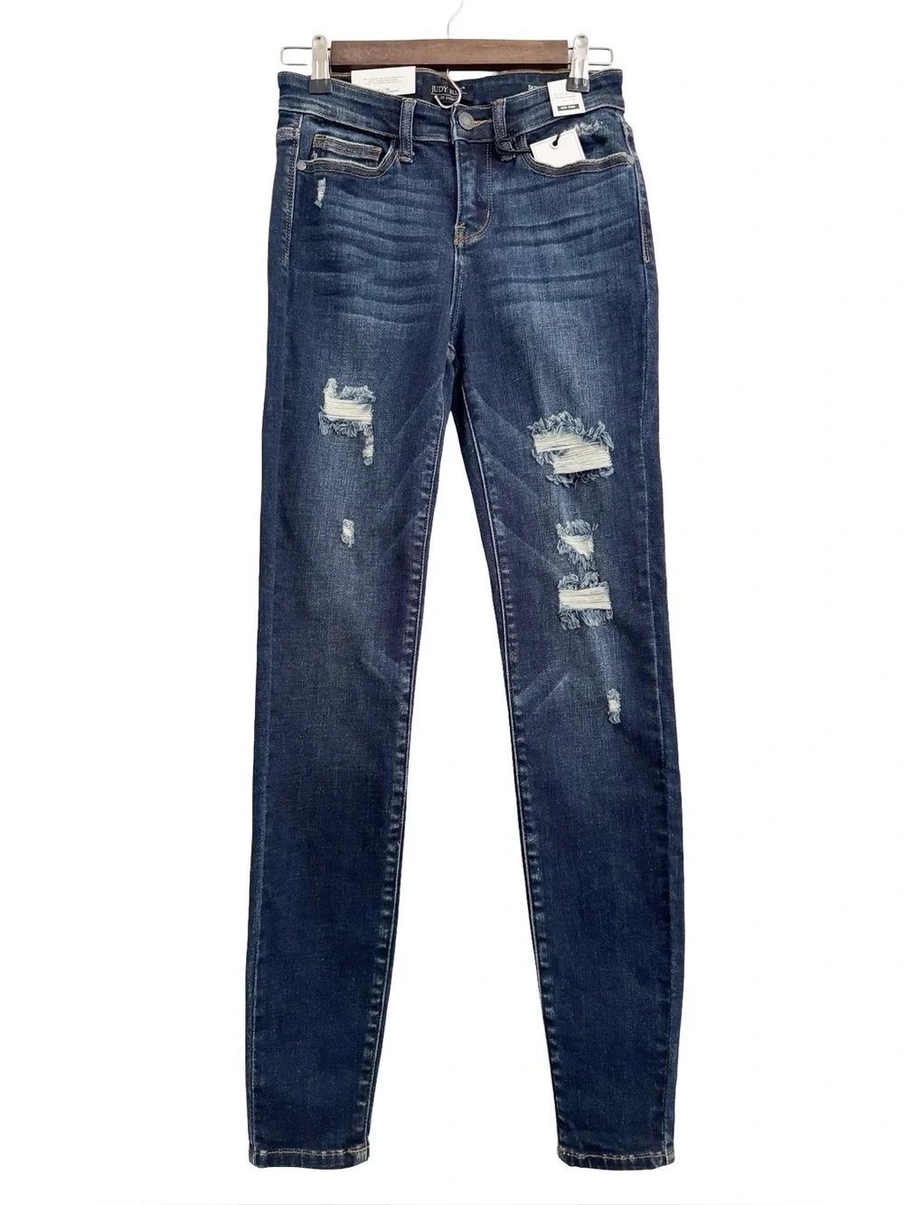 Judy Blue Destructed Mid Rise Skinny Jeans NWT 26